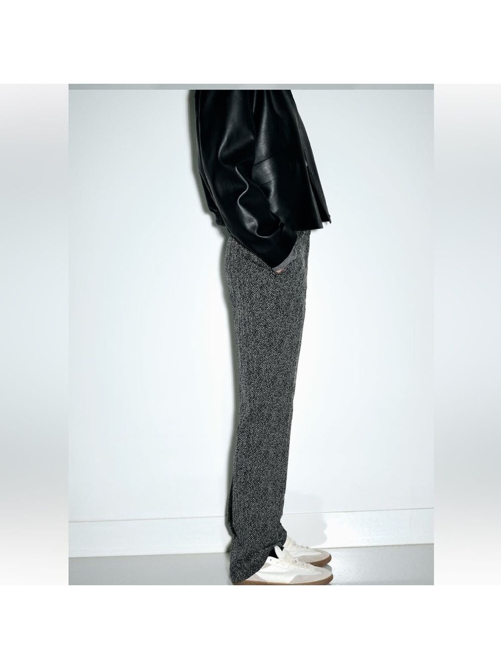 ZARA STRAIGHT LEG HERRINGBONE PANTS
WHITE BLACK SZ L - Picture 6 of 13